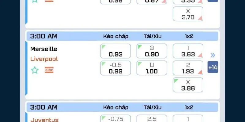 Hệ thống kèo đa dạng